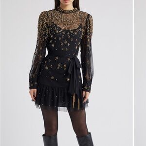 FARM Rio
Embroidered Tulle
Overlay Minidress